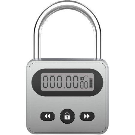 JGmotorfi Bloqueo de temporizador de metal, pantalla LCD, hora electrónica multifunción, sincronización de 999 horas, uso
