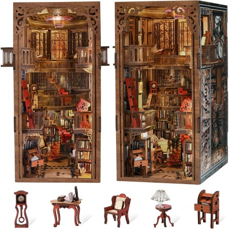 MiniCity Book Nook Kit, DIY Miniatur Dollhouse Booknook Kit(Beyond Library MAX)