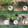 Kit de 5 Herramientas de Jardinería Profesionales con Funda de Transporte - Acero Inoxidable, Mangos Ergonómicos Antideslizantes