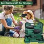 Kit de 5 Herramientas de Jardinería Profesionales con Funda de Transporte - Acero Inoxidable, Mangos Ergonómicos Antideslizantes