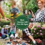 Kit de 5 Herramientas de Jardinería Profesionales con Funda de Transporte - Acero Inoxidable, Mangos Ergonómicos Antideslizantes