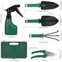 Kit de 5 Herramientas de Jardinería Profesionales con Funda de Transporte - Acero Inoxidable, Mangos Ergonómicos Antideslizantes