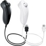 AFUNTA Nunchuck Controlador Gamepad para Nintendo Wii U, 2 Packs Reemplazo Mando para Wii U Videojuego - Negro, Blanco