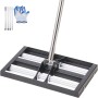 VEVOR Rastrillo Nivelador de Césped con Mango, Placa de Suelo de 254 x 430 mm, Nivelador de Suelo de Acero al Carbono Resistente