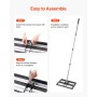 VEVOR Rastrillo Nivelador de Césped con Mango, Placa de Suelo de 254 x 430 mm, Nivelador de Suelo de Acero al Carbono Resistente