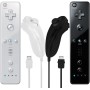 AFUNTA Nunchuck Controlador Gamepad para Nintendo Wii U, 2 Packs Reemplazo Mando para Wii U Videojuego - Negro, Blanco