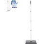 VEVOR Rastrillo Nivelador de Césped con Mango, Placa de Suelo de 254 x 430 mm, Nivelador de Suelo de Acero al Carbono Resistente