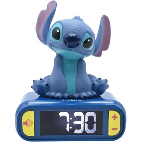LEXIBOOK, Disney Stitch Night Light Alarm Clock, Sounds & Melodies, Backlit LCD Display, Luminous, Snooze, Blue (RL800D)