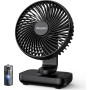 EasyAcc USB Table Fan, 4000mAh Rechargeable Quiet Fans, Powerful with 4 Speeds, Mini Base Fast Charging, Portable Fan for Home,