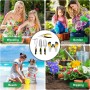 Bordeag Juego de herramientas de jardín de 5 piezas, juego de herramientas de jardín de acero inoxidable, herramientas de