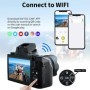 Cámara Digital 4K con pantalla táctil de 4,0 ", lente fija de 52mm, Wi