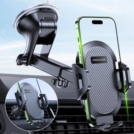 Miracase Soporte Movil Coche [Ultra Estable y Potente Ventosa] Suporte Telemovel Carro para salpicadero y Parabrisas y Aire