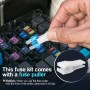 JOREST 180Pcs 12v Fusibles Coche Kit, 60 Mini Fusible Coche + 60 Mediano Fusible Coche + 60 Micro Fusible + Clip - para