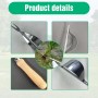 2025 Nuevo Jardinera Manual, Deshierbe Manual Herramienta Gubia de Deshierbe de Acero Inoxidable con Mango Madera Pala