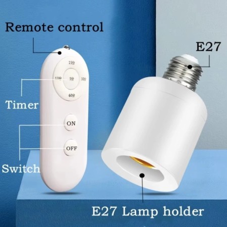 E27 60W Control remoto inalámbrico temporizador inteligente interrupto