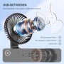 EasyAcc USB Table Fan, Quiet Rechargeable Fans 4000mAh, Powerful with 4 Speeds, Mini Base Fast Charging, Portable Fan for Home,