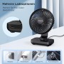 EasyAcc USB Table Fan, Quiet Rechargeable Fans 4000mAh, Powerful with 4 Speeds, Mini Base Fast Charging, Portable Fan for Home,