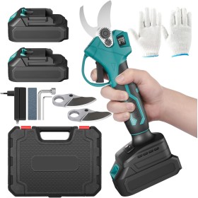 Geevorks Tijeras de Podar Electricas,Tesoura de Podar Electrica, 20 V Tijeras de Podar Bateria,Diámetro de Corte de 30 mm,con 2