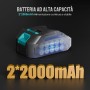Geevorks Tijeras de Podar Electricas,Tesoura de Podar Electrica, 20 V Tijeras de Podar Bateria,Diámetro de Corte de 30 mm,con 2