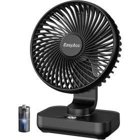 EasyAcc USB Table Fan, Quiet Rechargeable Fans 4000mAh, Powerful with 4 Speeds, 120° Auto-Oscillation, Portable Fan for Office,