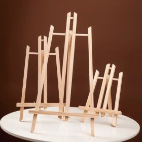Caballete de madera para pintar, soporte triangular plegable para exhi
