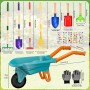 Aragallant Set de Jardinería con Carretilla, Herramientas y Guantes para Niños - Incluye Pala, Rastrillo y Accesorios,