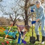 Aragallant Set de Jardinería con Carretilla, Herramientas y Guantes para Niños - Incluye Pala, Rastrillo y Accesorios,