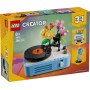 LEGO Creator 3 en 1 Tocadiscos con Flores Vintage, Set de Construcción Musical Convertible en Radio Retro o Micrófono de