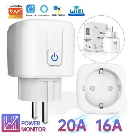 Tuya Wifi enchufe inteligente EU16A/20A enchufe inteligente con monito