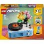 LEGO Creator 3 en 1 Tocadiscos con Flores Vintage, Set de Construcción Musical Convertible en Radio Retro o Micrófono de