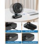 MERTTURM USB Table Fan 4000mAh, Ultra Quiet, 4 Adjustable Speed, Adjustable Direction, Battery Indicator, for Office, Bedroom,