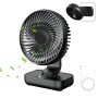 MERTTURM USB Table Fan 4000mAh, Ultra Quiet, 4 Adjustable Speed, Adjustable Direction, Battery Indicator, for Office, Bedroom,