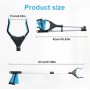 Pinza Recoge Objetos Larga 81cm - Pinzas Recoge Objetos Plegable con Imán y Cabezal Giratorio - Pinza Extensible para Recoger