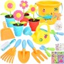 Aragallant 28 Piezas Herramientas Jardineria para Niños, Kit Jardineria Niños con Pala Regadera Rastrillo Macetas, Juguetes