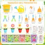 Aragallant 28 Piezas Herramientas Jardineria para Niños, Kit Jardineria Niños con Pala Regadera Rastrillo Macetas, Juguetes