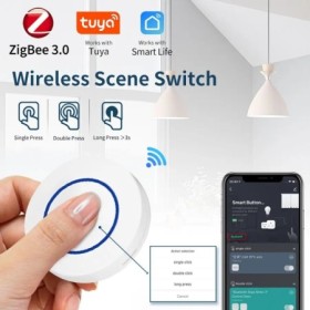 Zigbee Tuya Control remoto inteligente pulsador interruptor de enlace 