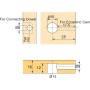 LOOTICH Kit de Excéntricas Ø14,7mm con Pernos M6x41mm y Tuercas M6 para Accesorios de Conexión de Muebles de Gabinete Gris (100