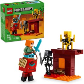 LEGO Minecraft La Batalla de Lava del Inframundo Juguete de Construcción con Figura de Álex con Armas y Espada y Más Personajes,