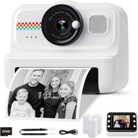HiMont Instant Kids Photo Camera, HD/1080P Instant Camera for Children with 32G Card and Printing Paper, Children's Photo Camera