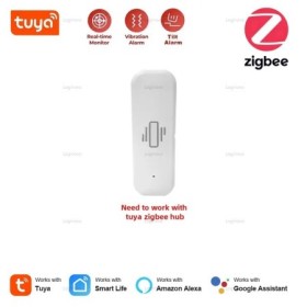 Tuya-Sensor de vibración inteligente Zigbee, Detector de movimiento y 