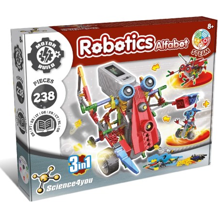 Science4you Robotics Betabot 126 Piece Robotic Kit, Build Your Interactive Robot, Construction Games, Riding Toys, Gifts for