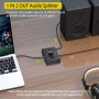 PROZOR Conmutador de Audio Bidireccional de 3,5 mm, Conmutador de Audio 2 (1) IN-1 (2) out con Control de Volumen,Botón de