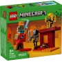 LEGO Minecraft La Batalla de Lava del Inframundo Juguete de Construcción con Figura de Álex con Armas y Espada y Más Personajes,