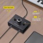 PROZOR Conmutador de Audio Bidireccional de 3,5 mm, Conmutador de Audio 2 (1) IN-1 (2) out con Control de Volumen,Botón de