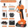 Tijeras de Podar Eléctricas, Profesional Tijeras de Podar con Motor Brushless, LCD Pantalla, 2000 mAh Bateria, SK5 Suchillas,