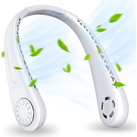 SHAVINGFUN Ventilador Cuello Portátil, silencioso,4000 mAh Ventilador Recargable de 3 velocidades para Interior Oficina Viajes