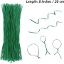 XIABYAYU Alambre de Jardinería Verde, 100 Pcs Alambre para Plantas, 20cm Alambre Verde Jardin Fino, Alambre para Atar Plantas,