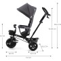 Kinderkraft AVEO Baby Tricycle, Foldable, Trike, Children's Bike, Evolutionary Tricycle, Tricycle Without Pedals, Baby Bike,