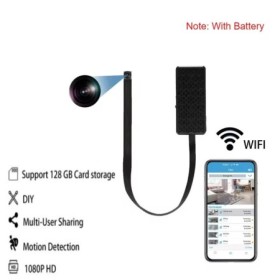 Mini cámara WIFI DIY con batería 1080P HD cámara inalámbrica 120 ° Gra