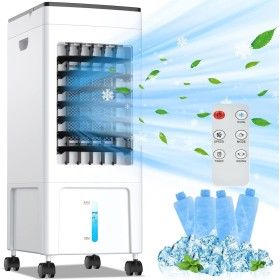 SHAVINGFUN 4 in 1 Portable Air Conditioner, Cool Air Fan, Quiet Portable Air Conditioner, Fan, 3 Wind Speeds, 8L Water Tank, 8H